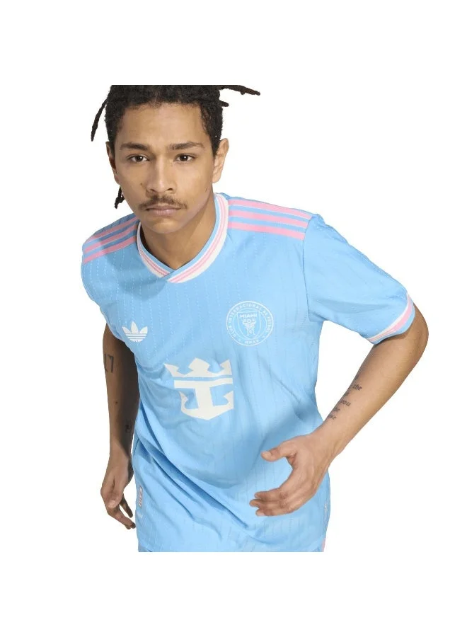 اديداس قميص رجالي أزرق قصير الأكمام